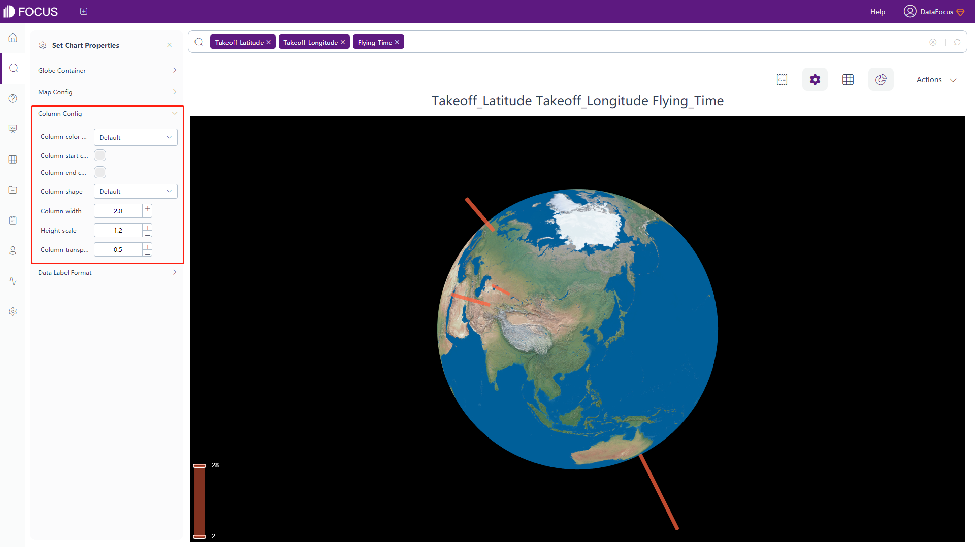 Figure 3-4-95 3D globe bar chart - column config